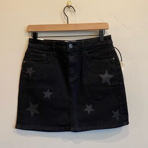CURRENT/ELLIOTT Black Vineland Star The 5 Pocket Mini Denim Jean Skirt